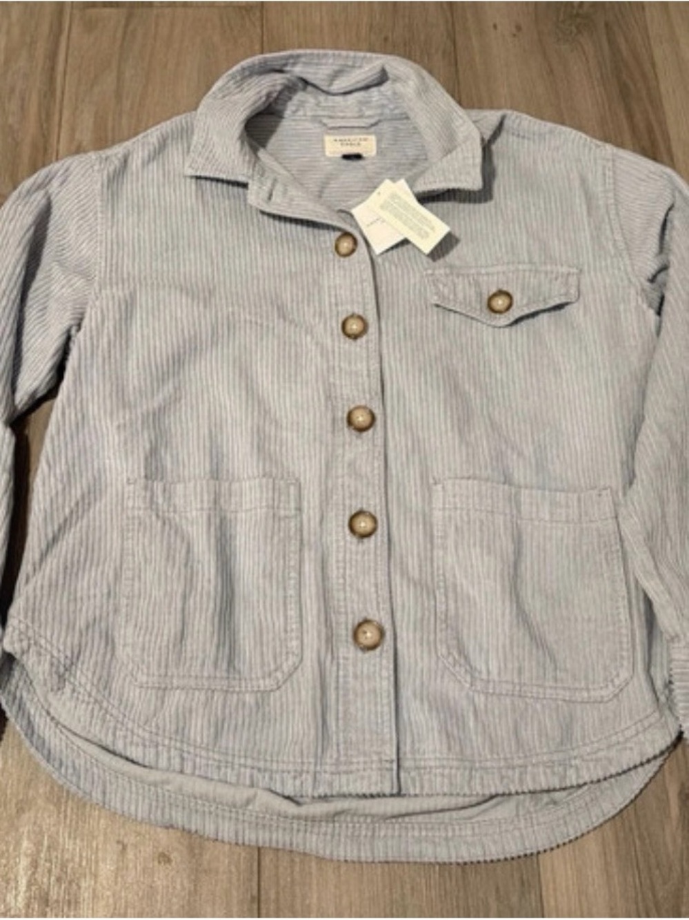 American Eagle Outfitters Light Blue Corduroy Shacket